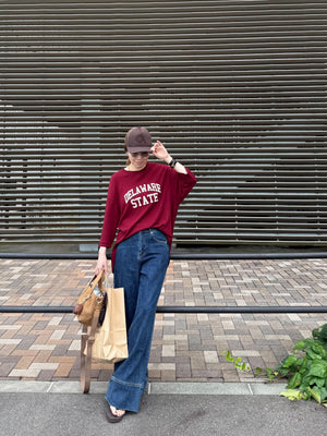 パネルヘムストレートデニム