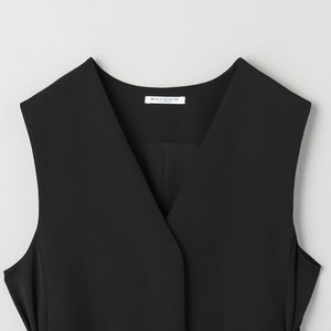 【WEB限定 Wardrobe DAILY MINIMAL】ダブルクロス リボンベルトジレ -ウォッシャブル-