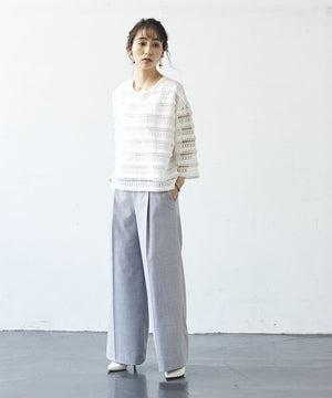 サマーウール混ワイドパンツ