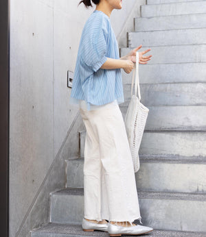 チュールレイヤードドレープブラウス