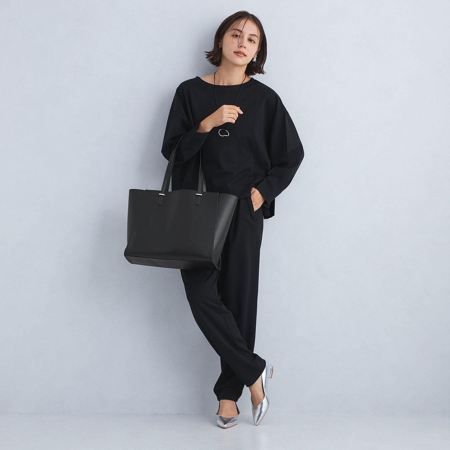 【WEB限定】ワンポイント シンプル トートバッグ（ソフトPCバッグ付） / A4 / 通勤