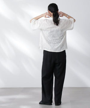 made in india カットワークジャカードシャツ(セットアップ可)