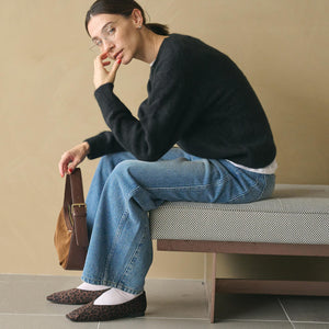 フォックスカシミヤブレンド クルーネックニットプルオーバー