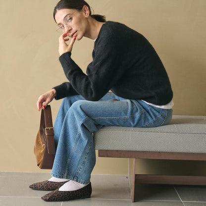 フォックスカシミヤブレンド クルーネックニットプルオーバー