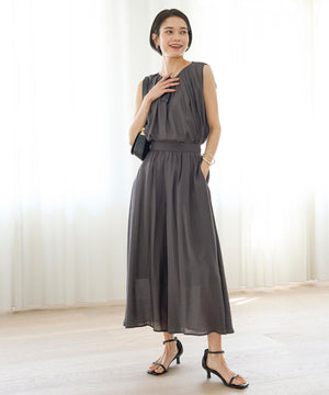 ヴィンテージシアー ギャザーワイドパンツ