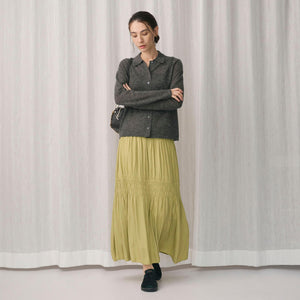 【WEB限定】シャーリング キリカエ フレアスカート