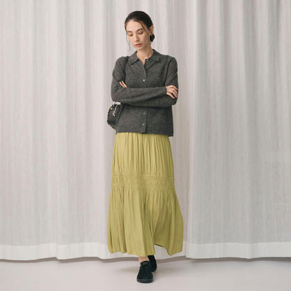 【WEB限定】シャーリング キリカエ フレアスカート