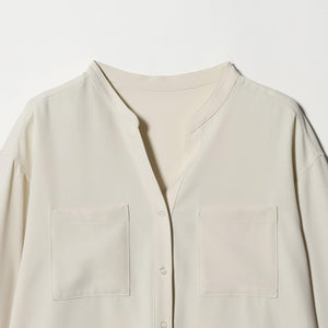 スキッパー ポケット ロングスリーブ シャツ マシンウォッシャブル