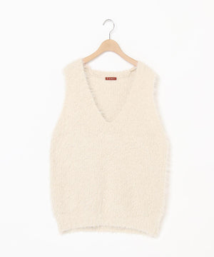 シャギーVネックニットベスト
