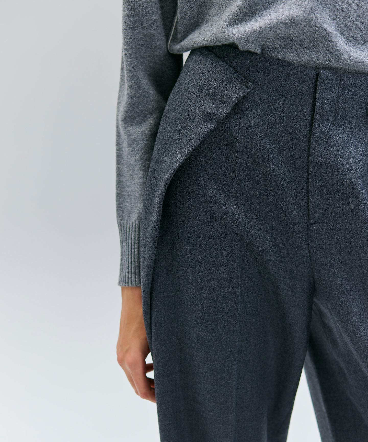 TERNES / 変形タックウールワイドパンツ