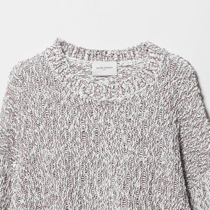 カラーミックス クルーネックニット