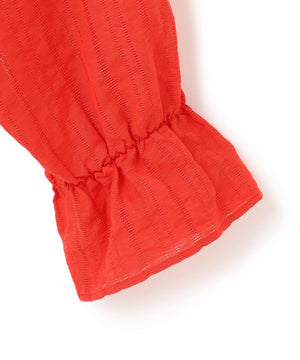 カラミ ストライプ  切り替え ブラウス