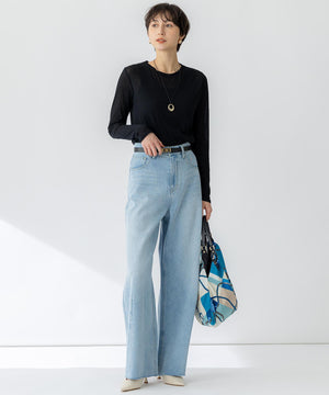 LIGHT DENIM バレルワイド パンツ
