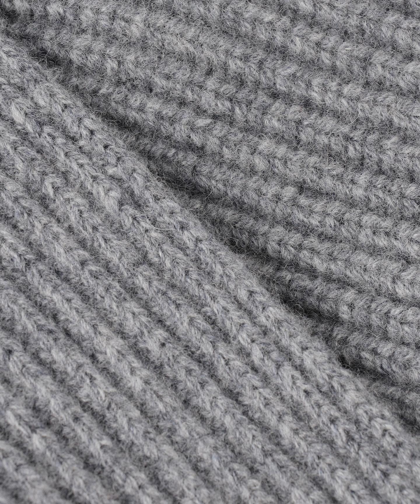 ウールカシミヤチャンキー クロップド スキッパーニット