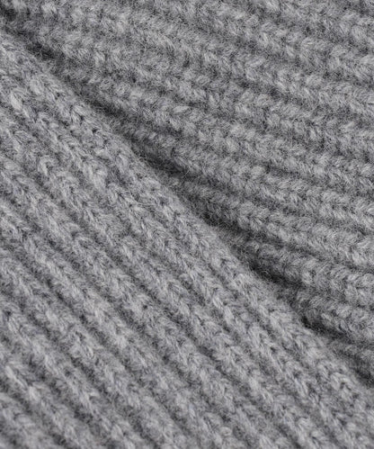 ウールカシミヤチャンキー クロップド スキッパーニット