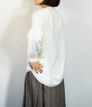 ラメボートネックラウンドニット