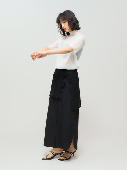 MIDIUMISOLID for Ladies レースレイヤードスカート