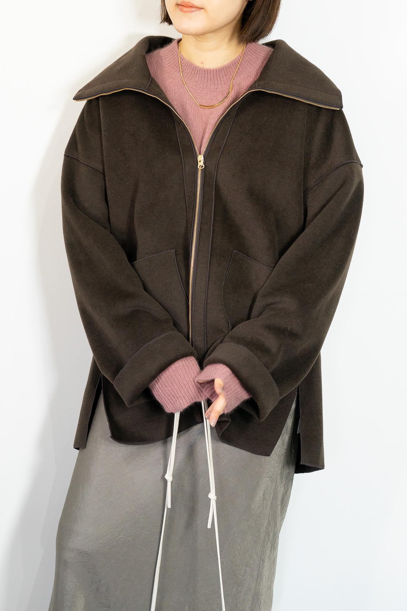 ニットパイルステンカラーコート