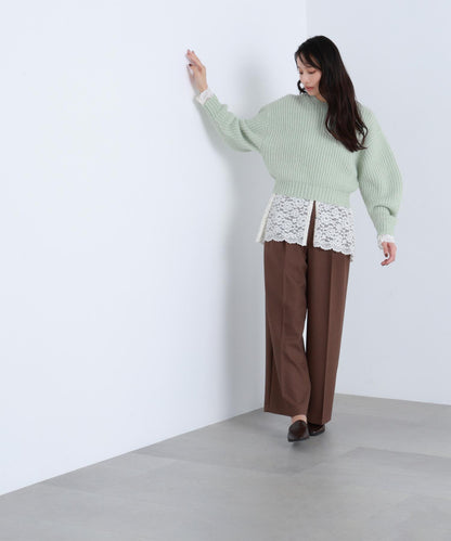 クロップドアゼフォルムニット