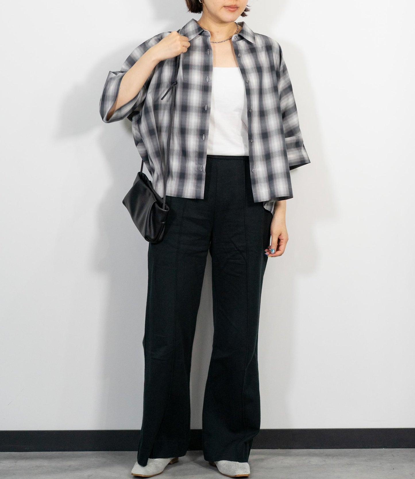 オンブレチェックシャツ