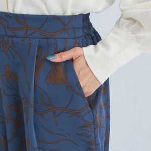 アート ボタニカル プリント パンツ