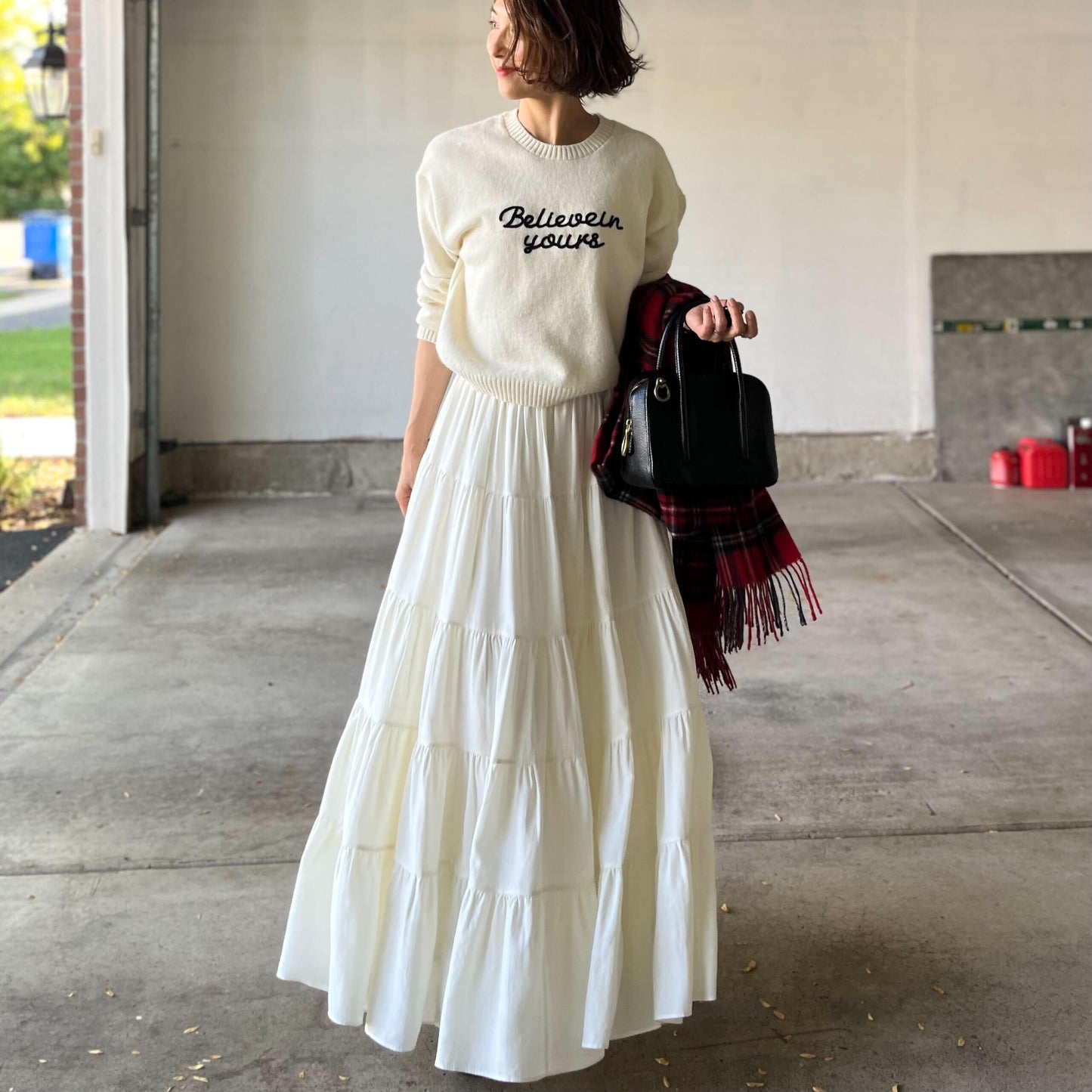 アイボリーティアードスカート