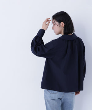 スキッパーリボンタイブラウス