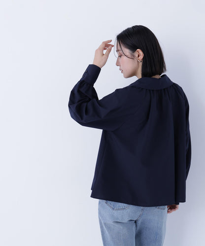 スキッパーリボンタイブラウス