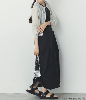 バイカラーシアーニットカーディガン