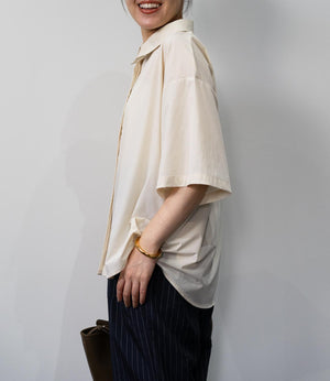 【接触冷感】バックタックオーバーシャツ