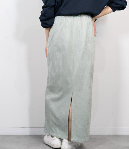 ストレッチスウェードライクIラインスカート