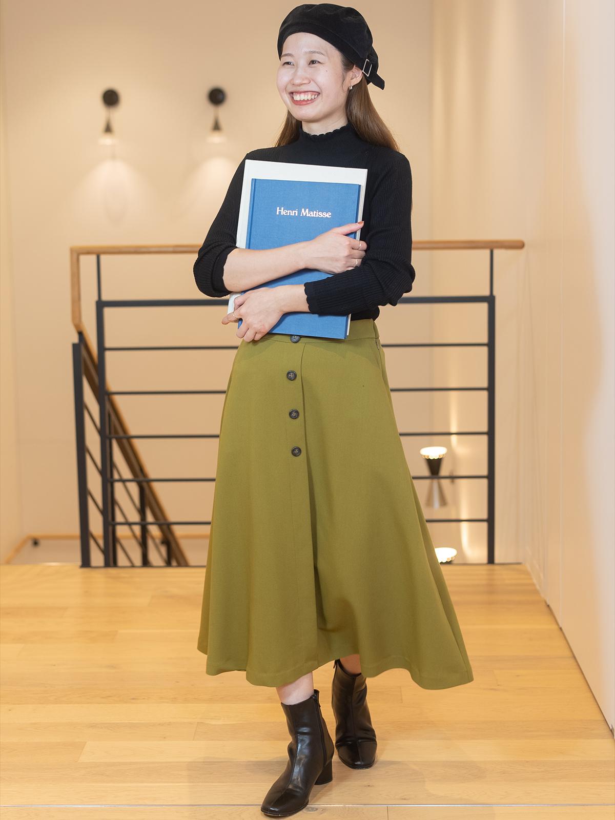 透かし柄ハイネックニット