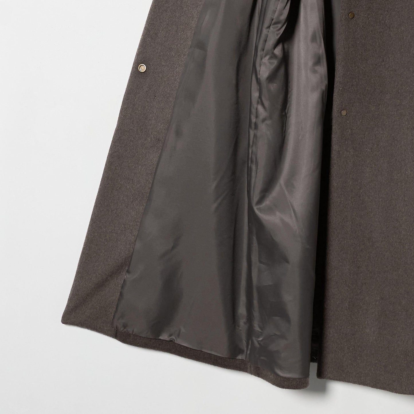 毛ナイロン ノーカラーコート