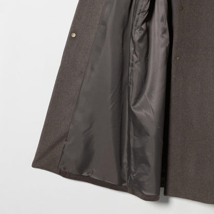 毛ナイロン ノーカラーコート