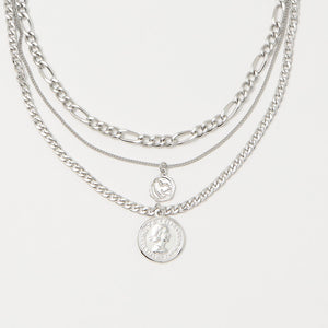 ミックスチェーン コインネックレス-3WAY-