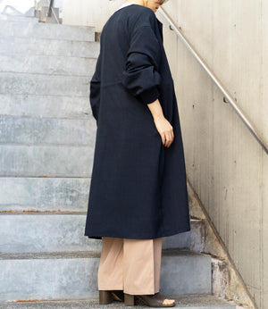 ウエストマークノーカラーコート