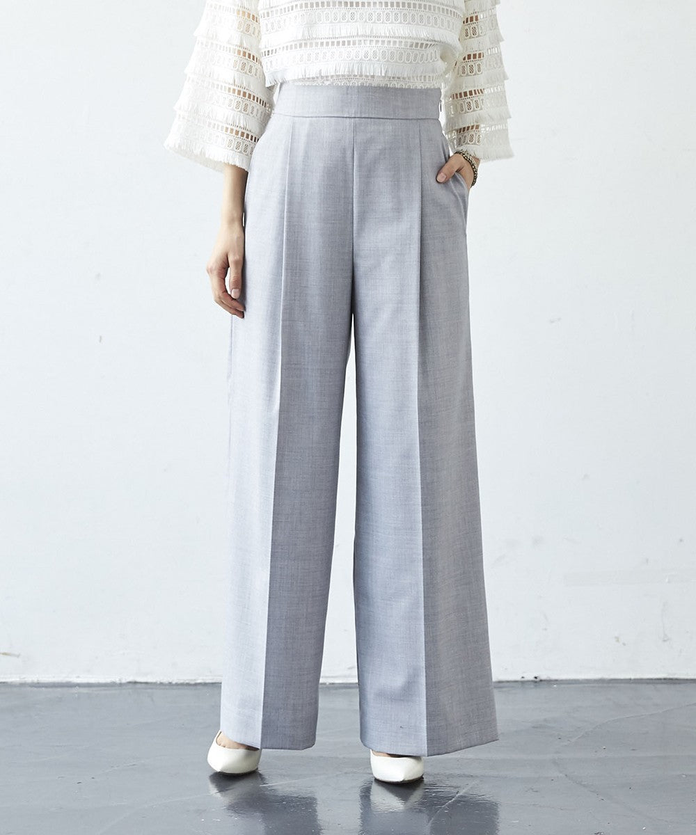 サマーウール混ワイドパンツ
