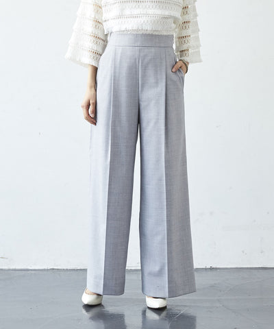 サマーウール混ワイドパンツ