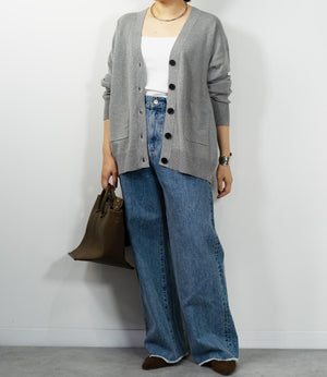 スムース編みルーズニットカーディガン