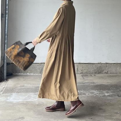 キャメルcottonシャツワンピース