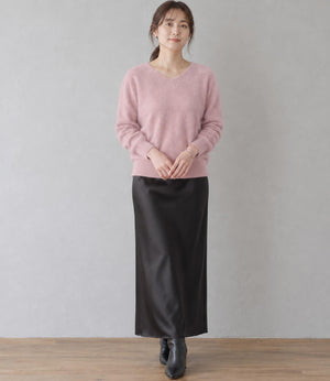 ウールカシミアホールガーメントVネックニット