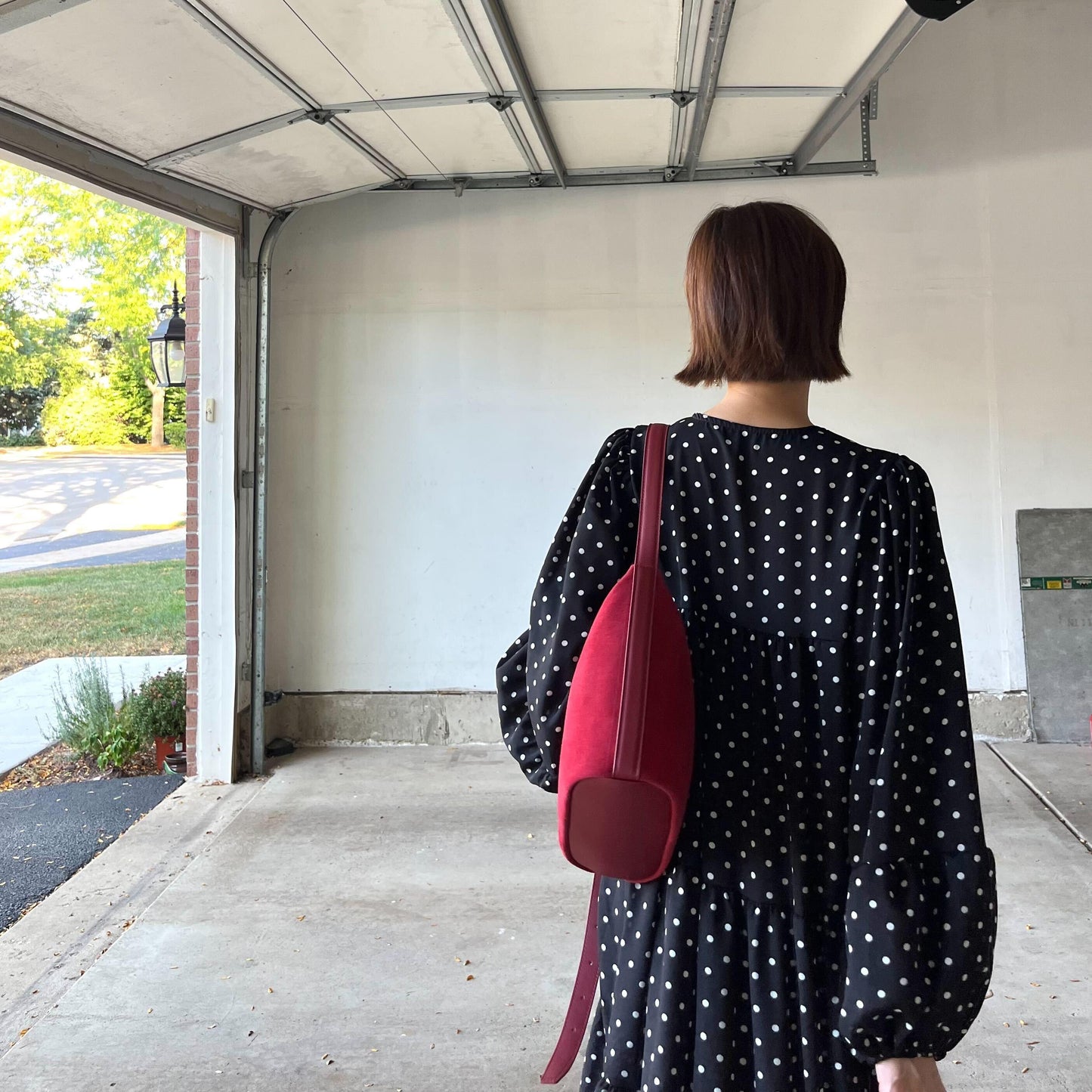 赤スエードバッグ