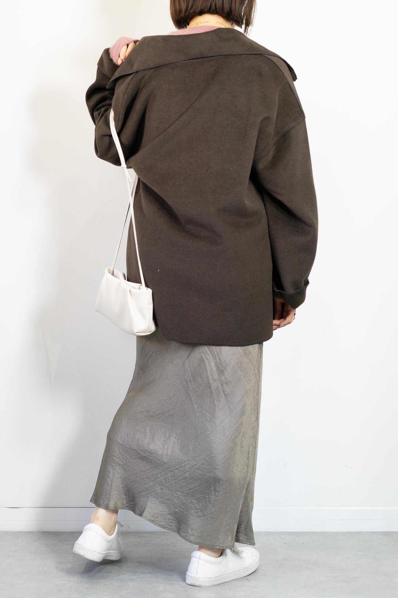 ニットパイルステンカラーコート