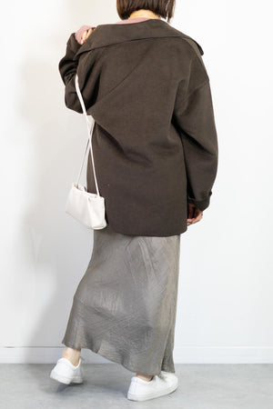 ニットパイルステンカラーコート