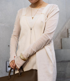 Vネックデニムライクオールインワン