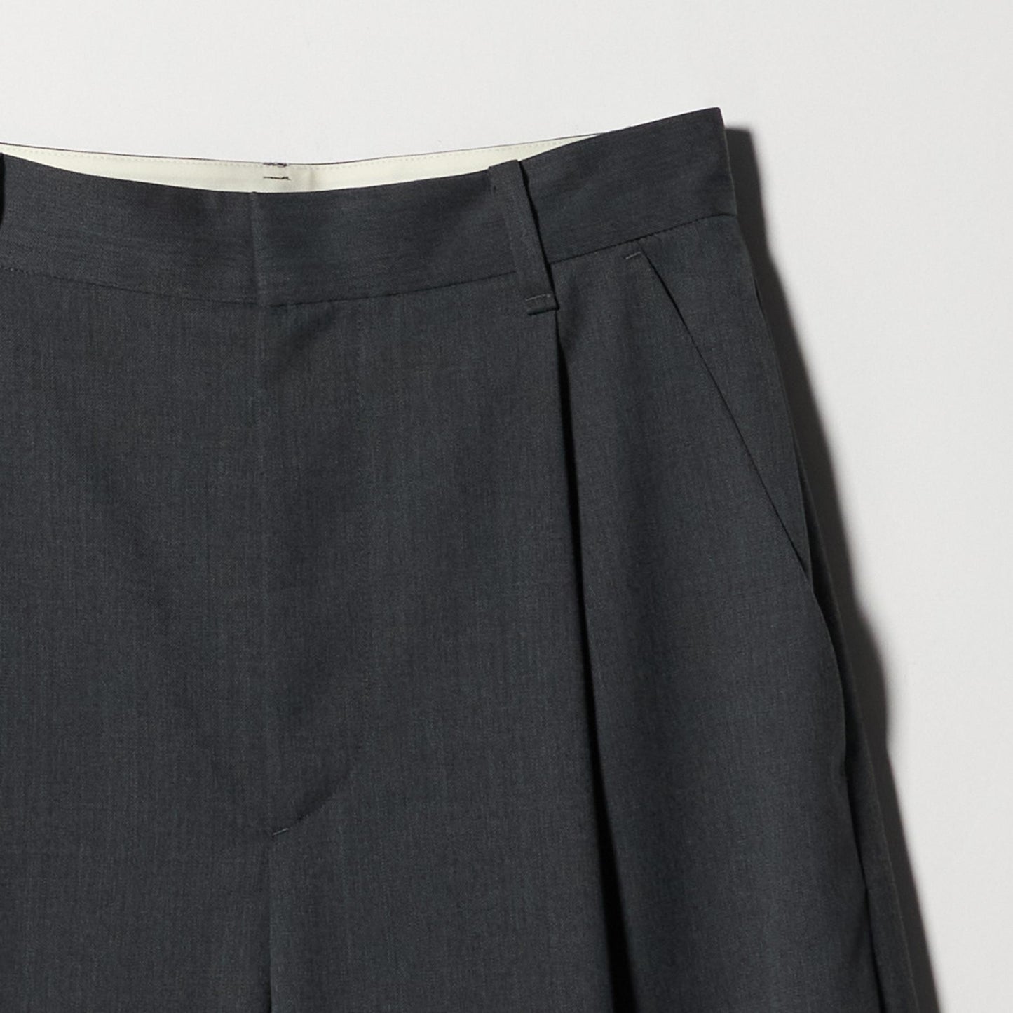 毛ポリエステル カーブパンツ ウォッシャブル