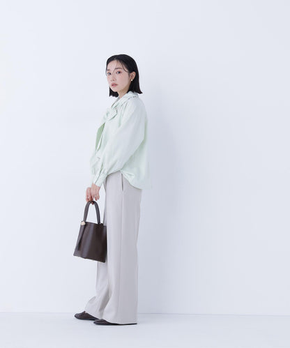 スキッパーリボンタイブラウス