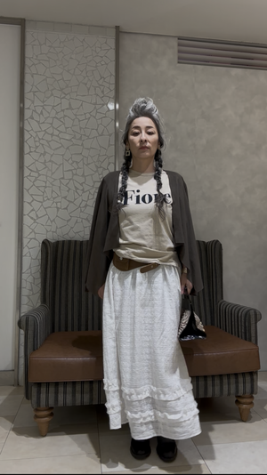 シアーチェックフリルスカート