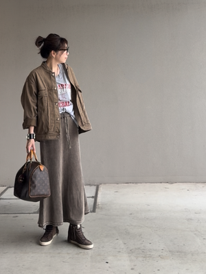 ノーカラーウォッシュブルゾン