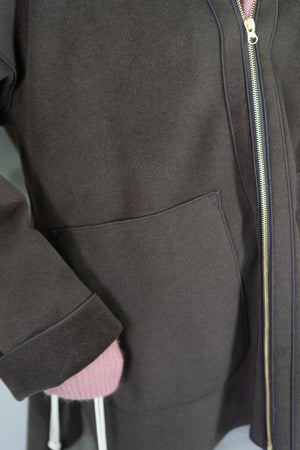 ニットパイルステンカラーコート